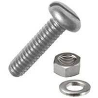Slotted Pan Head Machine Screw, Washer & Nut