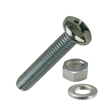 Pozi Pan Head Machine Screw, Washer & Nut