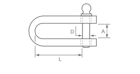Shackle With Key Pin And Extra Pin & Ring