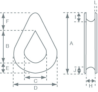 Stainless Steel Thimble For 3mm Wire Or Rope