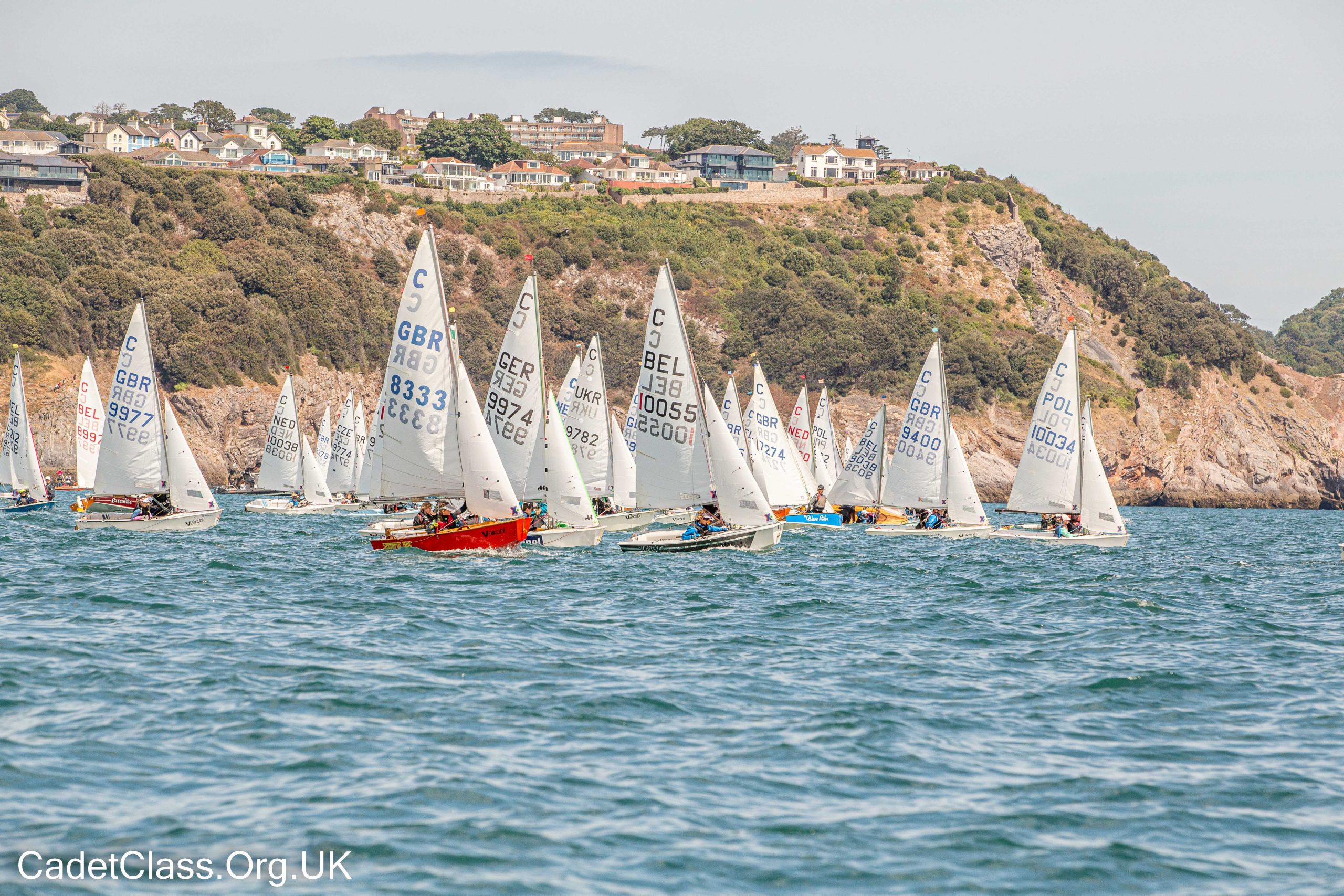 large cadet fleet racing at the UK national championships